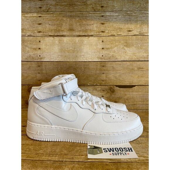 Nike Air Force 1 One Mid Top All Triple White 315123 111 AF1 Uptown Size 13 - Picture 1 of 8